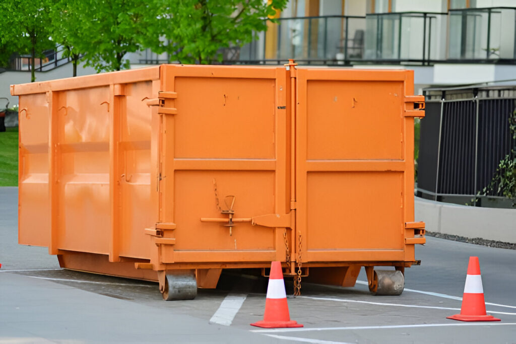 orange dumpster